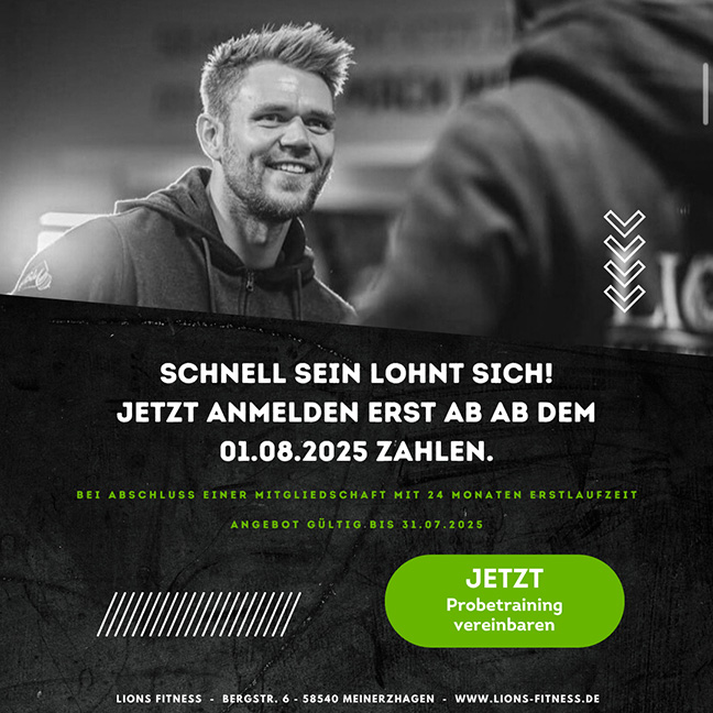 Unser Sommerangebot: Jetzt anmelden und ab dem 01.08.25 zahlen