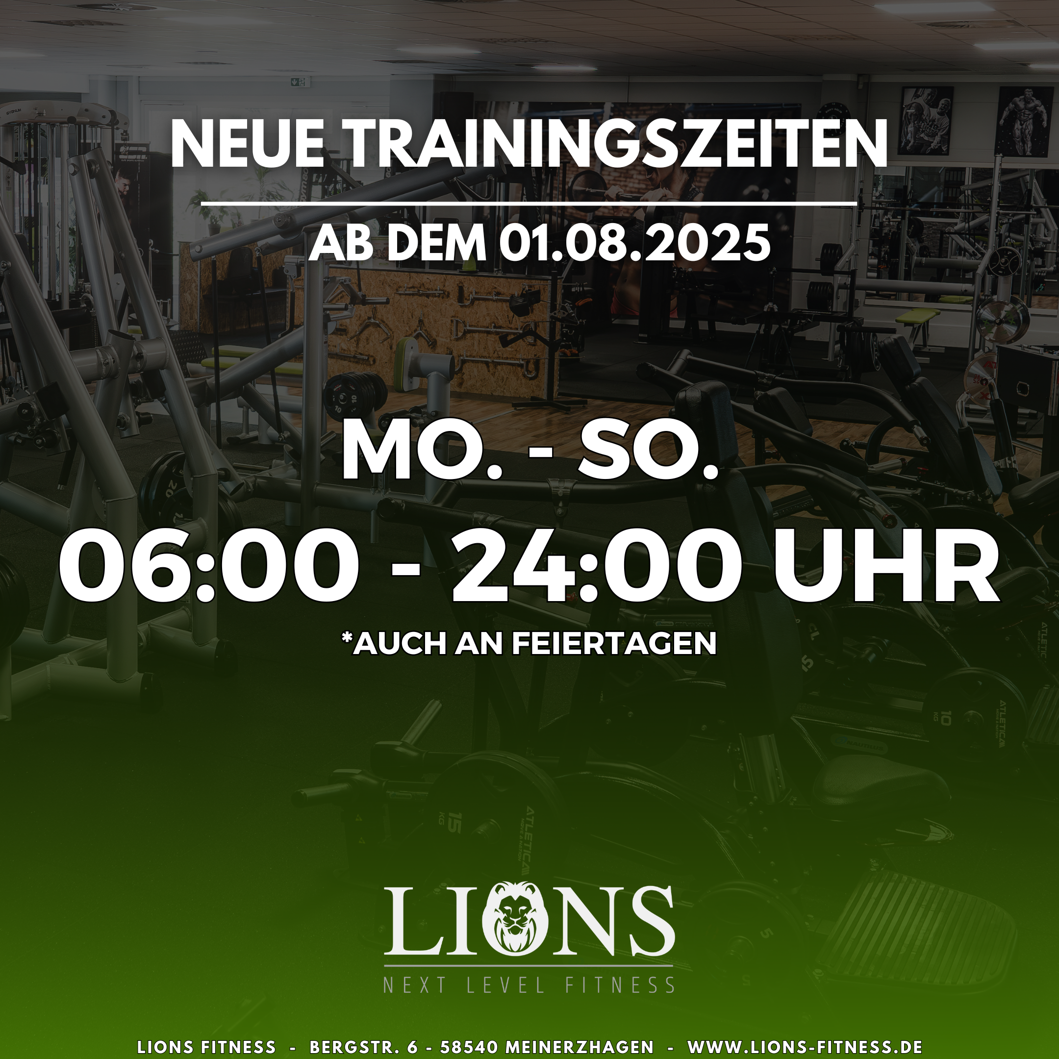Neue Öffnungszeiten: 06:00 Uhr - 24:00 Uhr, auch an Feiertagen!